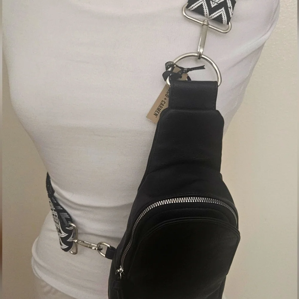 New W Tags Coco & Carmen Rhea Sling Bag/ Crossbody Leather Handbag Detach Strap